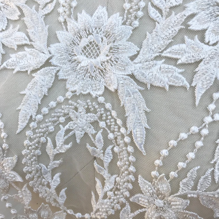 New Fashion Beading Embroidery Lace Patch Can Be Used for Wedding Dress Decoration DIY Clothing Accessories 48*53CM RS1759