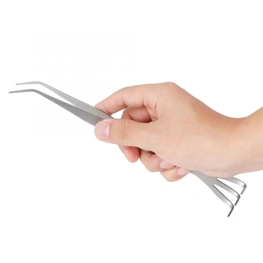 

2-in-1 Stainless Steel Root Rake Bonsai Tweezers Soil Farming Tool with Ergonomical Handle New