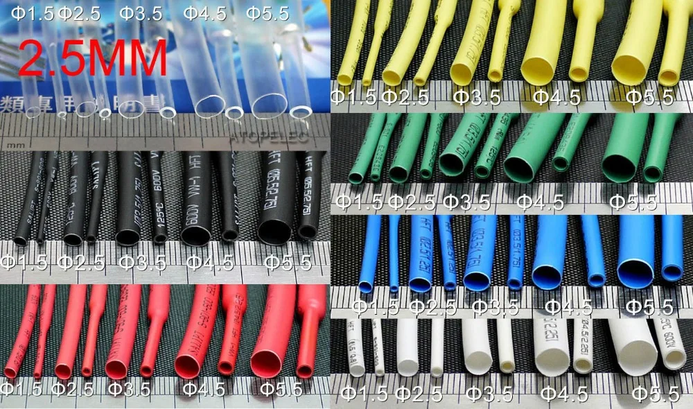 

2.5mm Polyolefin 2:1 Heat Shrink Tubing ROHS UL 1 Meter