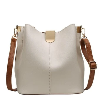 

2019 fashion simple bucket bag women's designer handbag high quality PU leather chain single shoulder bag qq320