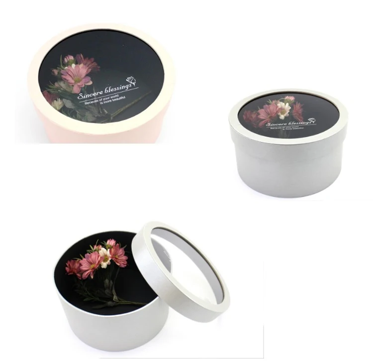 1 шт., круглая коробка для упаковки цветов с прозрачной крышкой, упаковочные коробки для цветов, подарочная упаковка для свадебной вечеринки