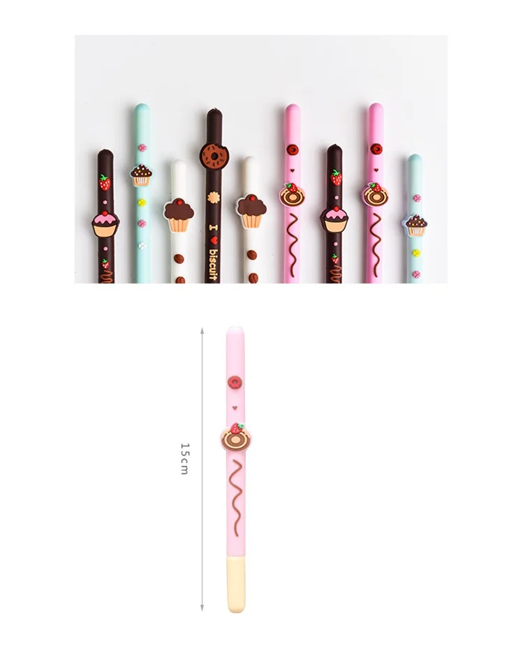 Bolo de Biscoito de Chocolate Lote Caneta Mini Rosquinhas 0.5 Milímetros Esferográfica Cor Preta Gel Pens Papelaria Material Escolar Escritório F710 20 Pçs - 4 cor Preta gel pens Papelaria material escolar Escritório F710