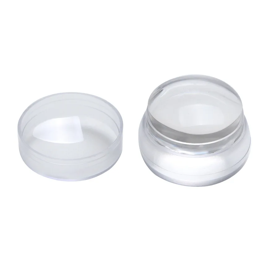 

New Arrival Clear Jelly DIY Nail Art Stamping Stamper with Cap Scraper Plate Transfer Manicure Tool Support wholesale