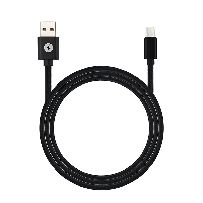Лидер продаж! 1 м металлический нейлоновый USB кабель Type c для быстрой зарядки и