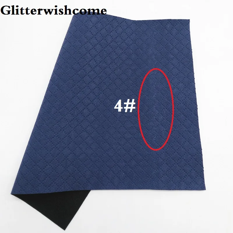 Glitterwishcome 21X29 см A4 размер винил для бантов тиснение пледы замша кожа Fabirc искусственная кожа листы для бантов, GM163A - Цвет: 4