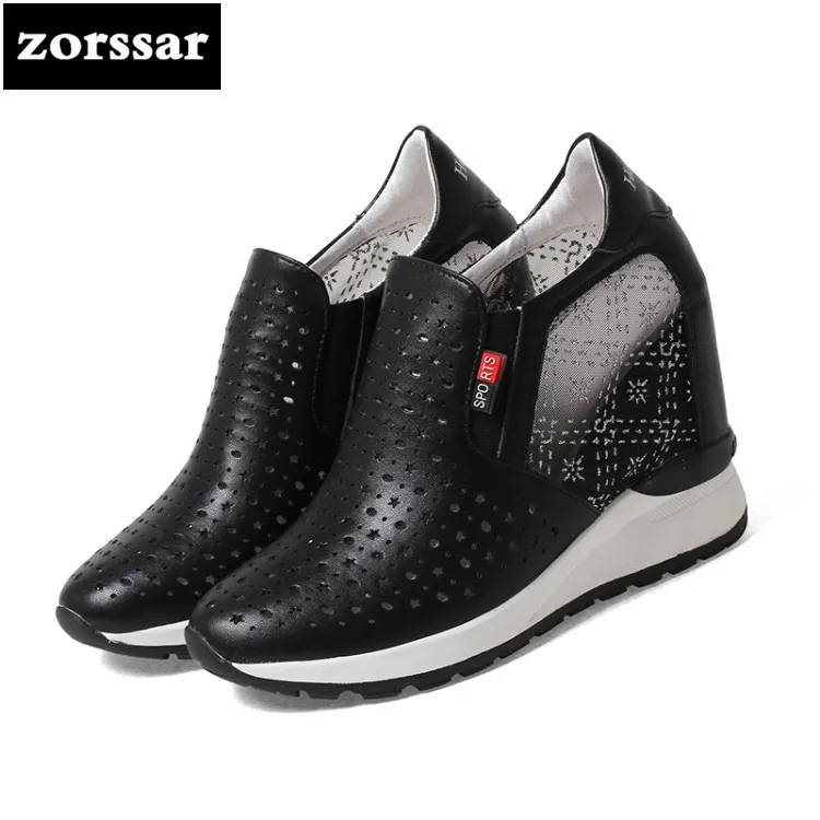 

{Zorssar} Summer Women sneakers Shoes breathable 2018 New Womens Wedges Height Increasing Casual shoes Ladies Platform Shoes