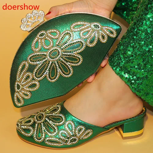 

doershow Italian Shoes with Matching Bags 2018African Shoe and Bag Set Italian Design African Shoes and Bag Set for party HYY1-9