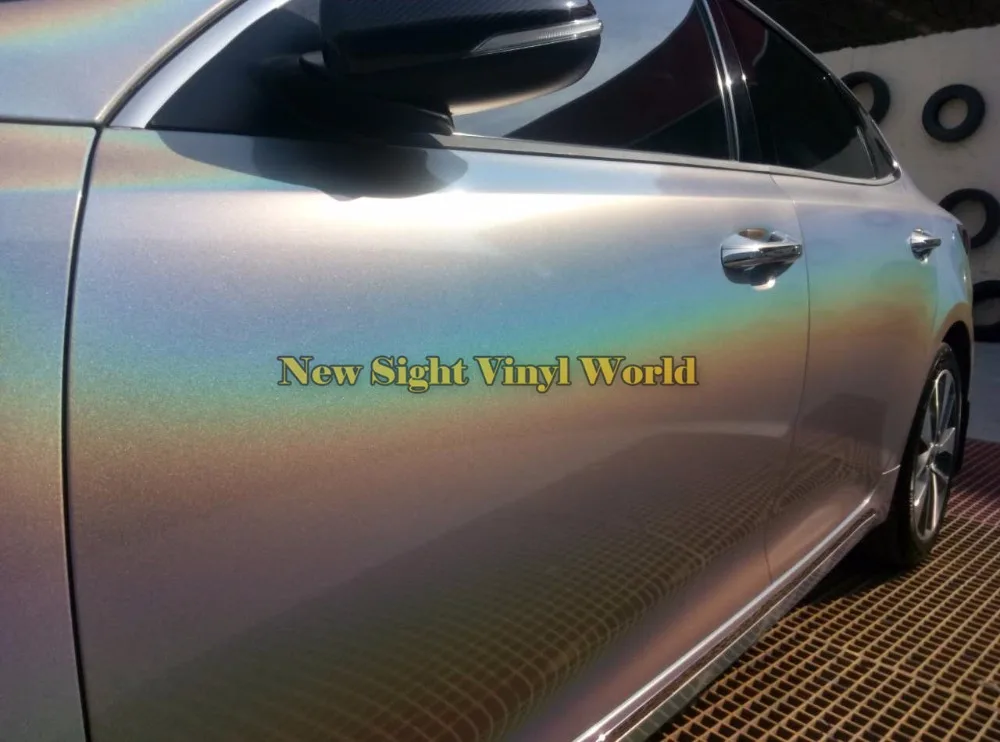 Glossy Car Wrap Film Silver Waterproof Stretchable Chrome Vinyl Film Air Release
