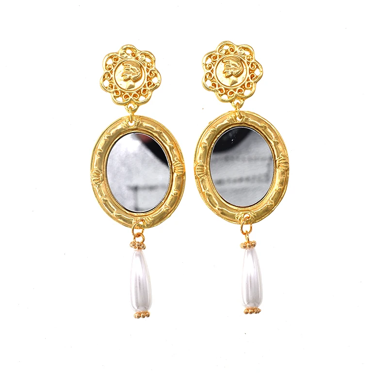 

Baroque Retro Style Statement Crystals Vintage Long Drop Earring For Women Fashion Temperament Party Big Earrings