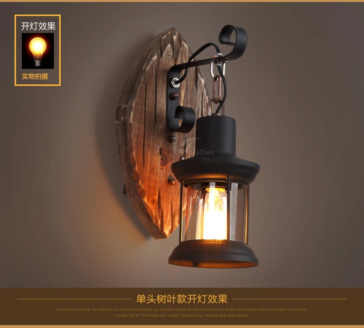 Американский промышленный ветровой деревянный настенный светильник s ванная комната спальня светильник светодиодный настенный светильник s для домашнего промышленного декора спальня лампа
