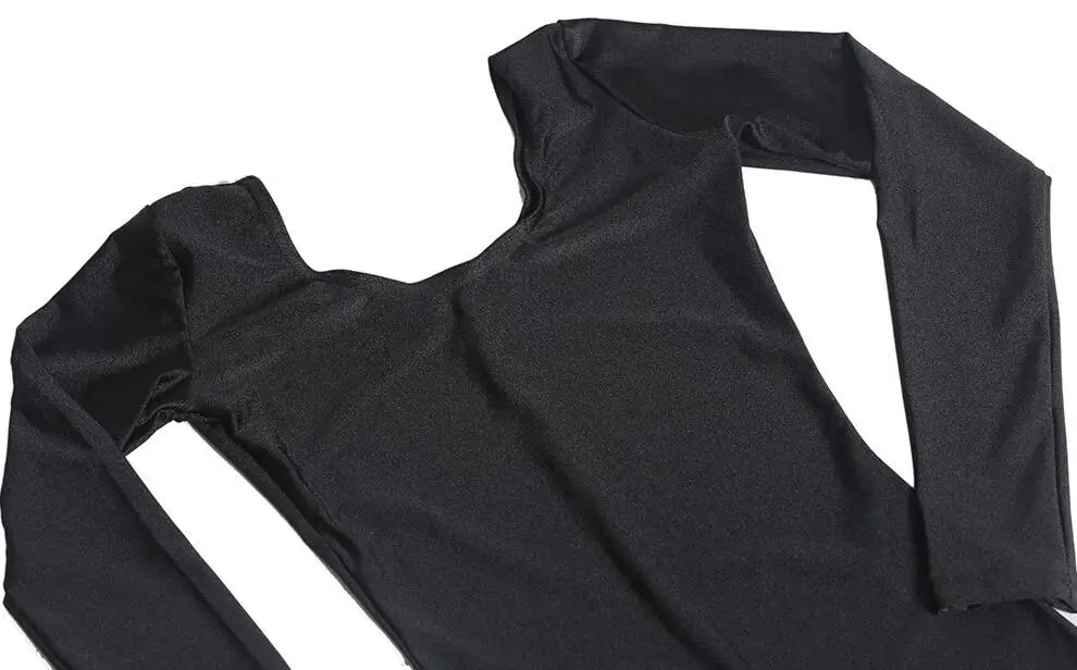 Girls Black Long Sleeve Unitard (3)