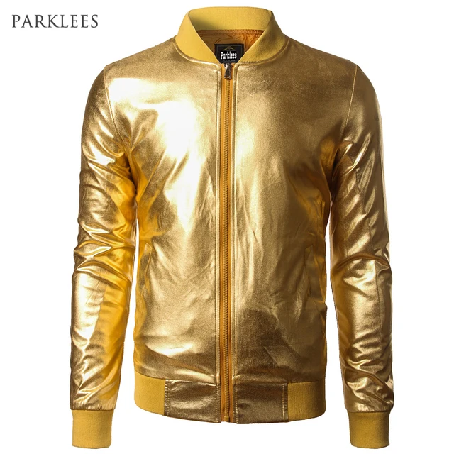 Buy New Trend Metallic Gold Bomber Jacket Men/Women