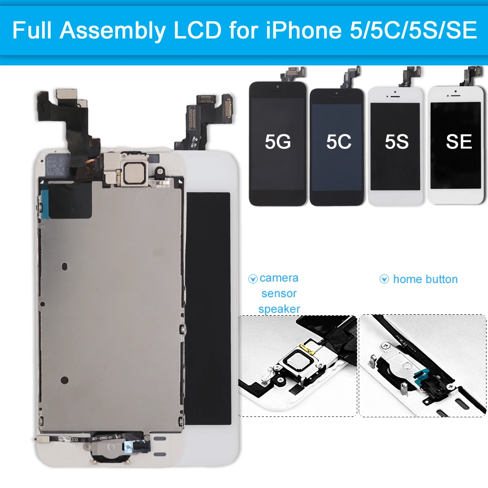 

AAA Quality LCD Display for iPhone 5 5C 5S SE LCD Touch Screen Digitizer Full Assembly Screen Replacement Complete for iPhone SE
