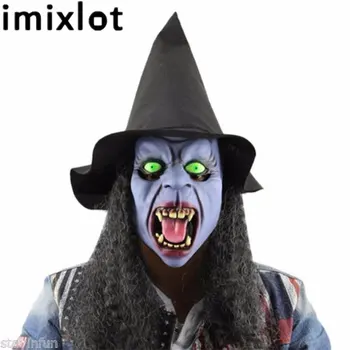 

Imixlot HIGH QUALITY Full Face Ghost Mask Bloody Undead Horror Adult Latex Scary Insane Halloween Masks