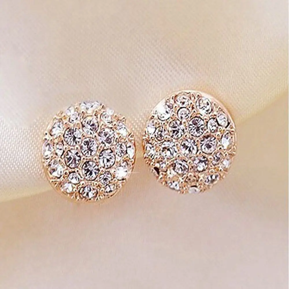 

Wedding Jewelry Classic Design Water Crystal Rhinestone Earrings Elegant Stud Earrings For Women Fashion Jewelry Gift