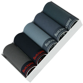 

5pcs/lot Male Panties Cotton Men's Underwear Boxers Breathable Mid Waist Men Boxer Solid Underpants Comfortable Shorts