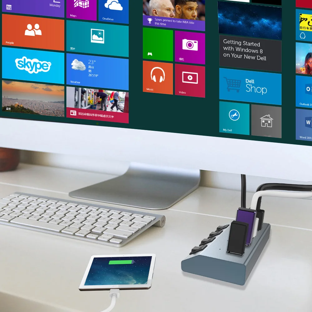 Wavlink алюминиевый 4 портовый USB 3 0 концентратор переключатель вкл/выкл