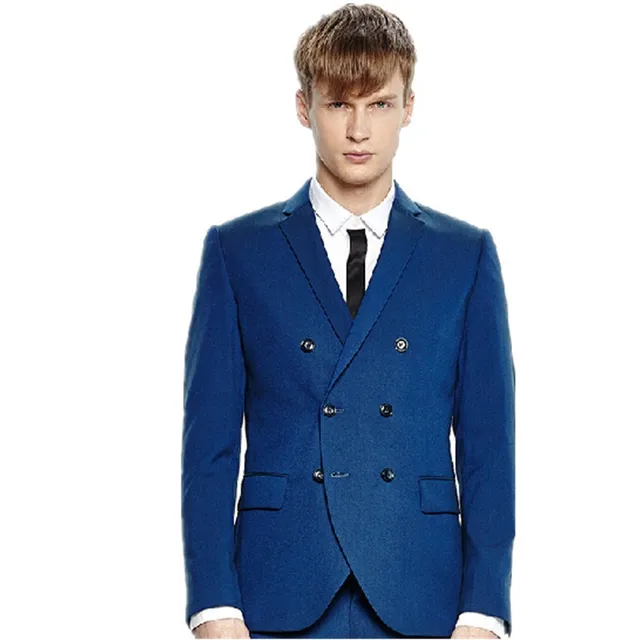 Europa para hombre de traje cruzado doble CM 0465 azul