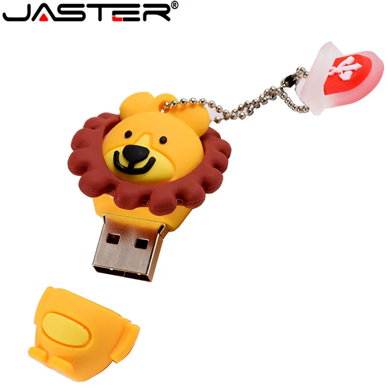 JASTER Симпатичный мультфильм Лев USB флэш-накопитель 8 ГБ 4 ГБ 64 ГБ 32 ГБ 16 ГБ милые животные мини-подарок карта памяти Флешка полная емкость