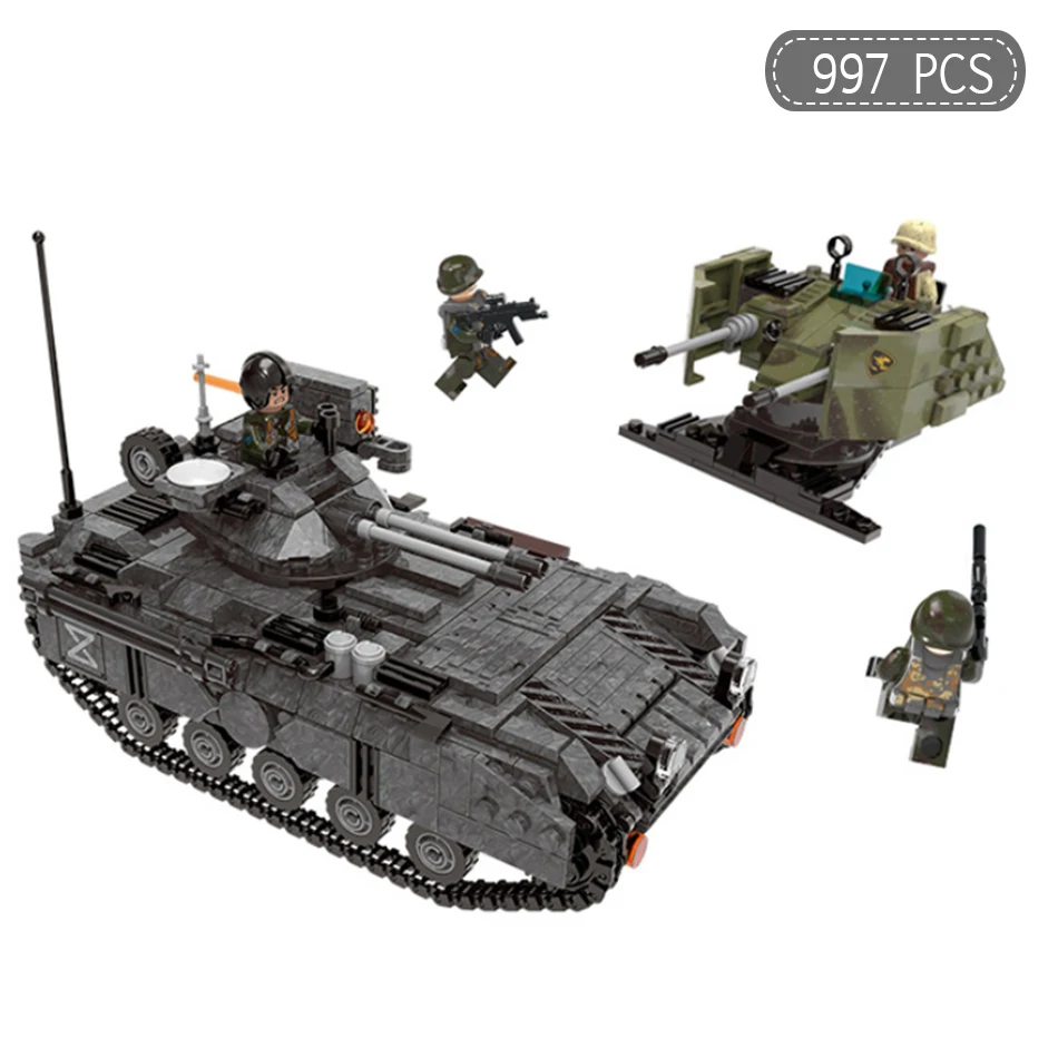 

1049PCS Military Swat Battle Tank Model Education Building Blocks Compatible Legoingly Army soldier figures Toys for children