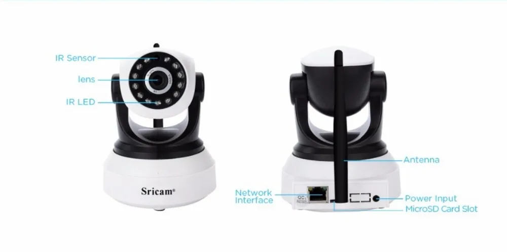 Sricam SP017 беспроводной 720P IR-Cut камера ночного видения P2P радионяня аудио wifi CCTV Onvif Крытая ip-камера безопасности