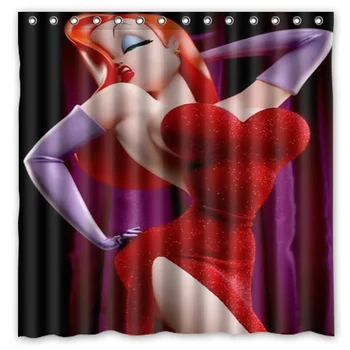 

180x180cm Waterproof Bath Shower Curtain with Hooks Jessica Rabbit Bathroom Curtains Rideau de douche Cortina de la ducha