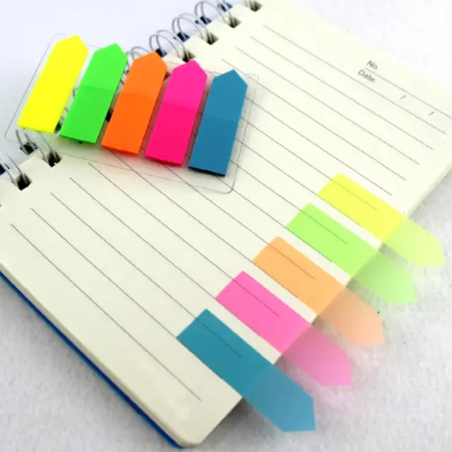 Plastic Self Adhesive Sticky Notes Memo Pad Notebook Category Label Page Index Tag Post Planner