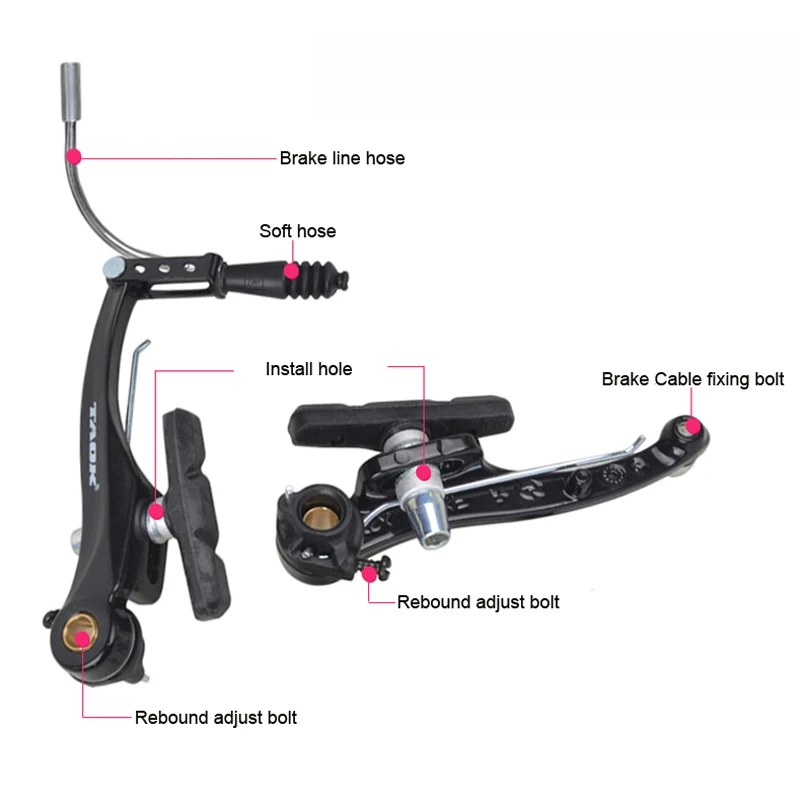 TAOK MTB горный велосипед V Тормозной суппорт алюминиевый сплав передний задний складной велосипед тормозной зажим запчасти