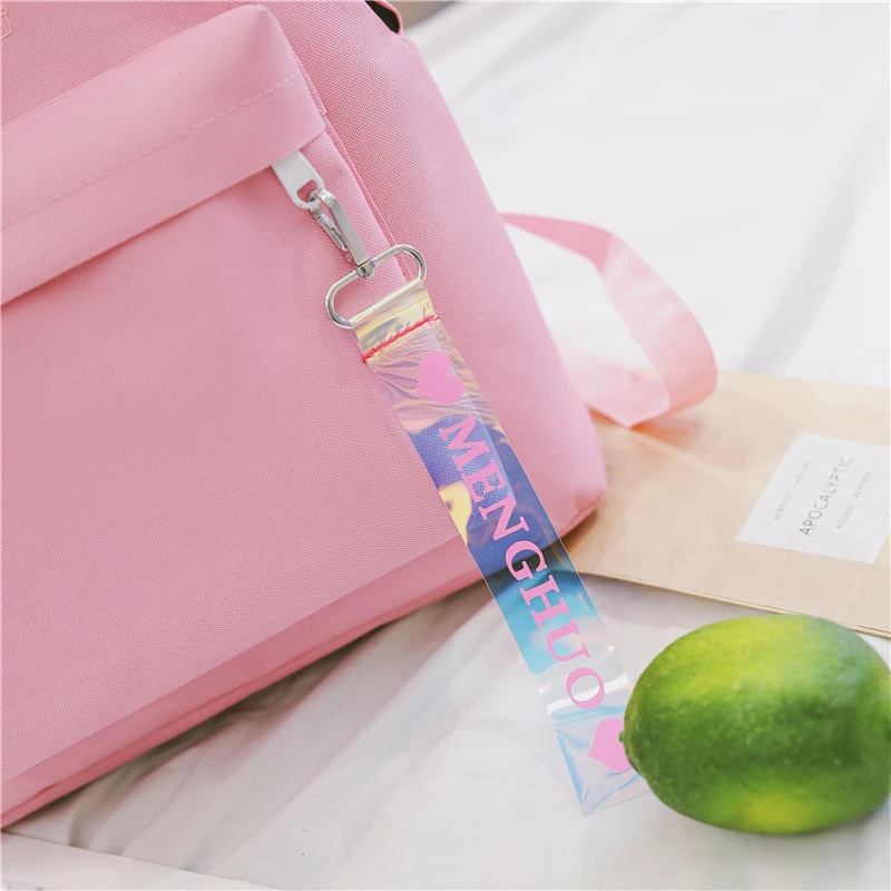 Menghuo Fashion Ribbon Backpack Women Nylon School Bags for Teenage Girls Embroidery Practical Functional Travel Female Backpack (17)