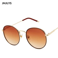 JHJLYS 2019 round big box men's sunglasses women's brand design sun glasses metal frame thick side female glasses unisex