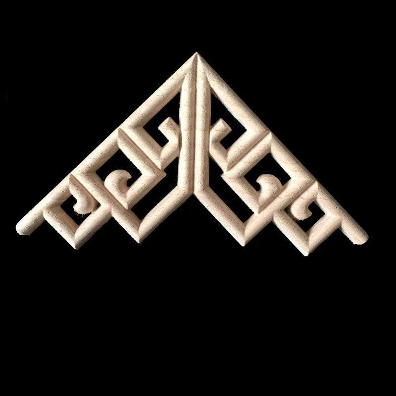 European Vintage Floral Wood Appliques Wooden Decal for Home Decor Furniture Decorative Craft