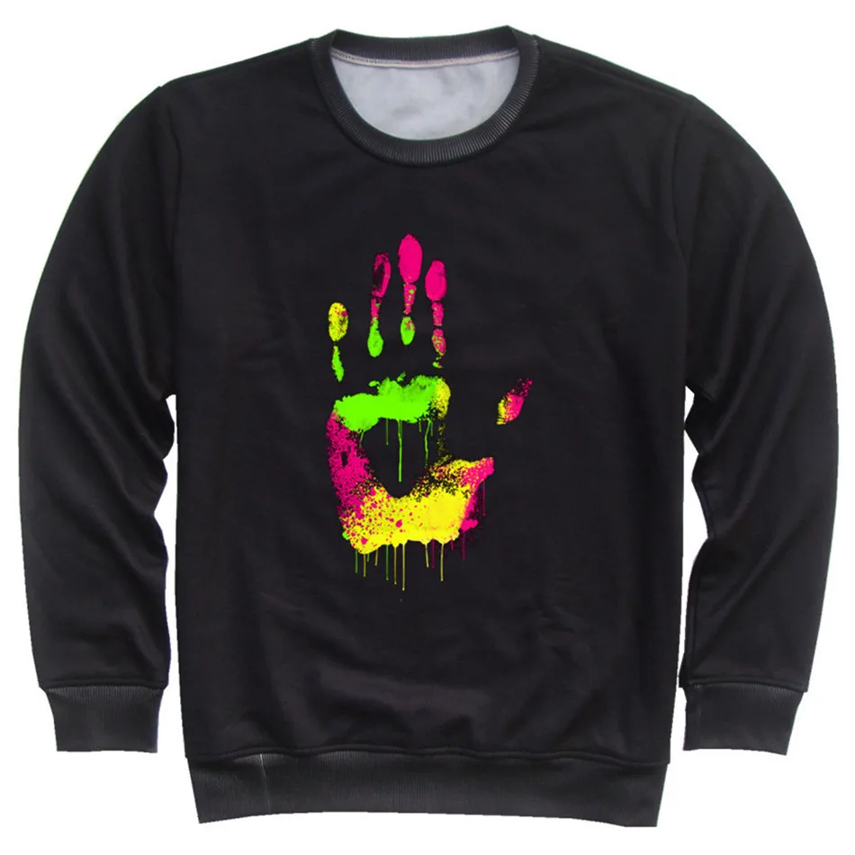 Joyonly 2018 Spring Autumn Fashion 3d Sweatshirt Colorful Paint Hand Skull Mask Print Hoodies For Boys Girls Kids Pullover Tops | Детская