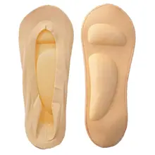 Женские нейлоновые носки без шоу с подушкой для поддержки свода стопы, невидимые носки