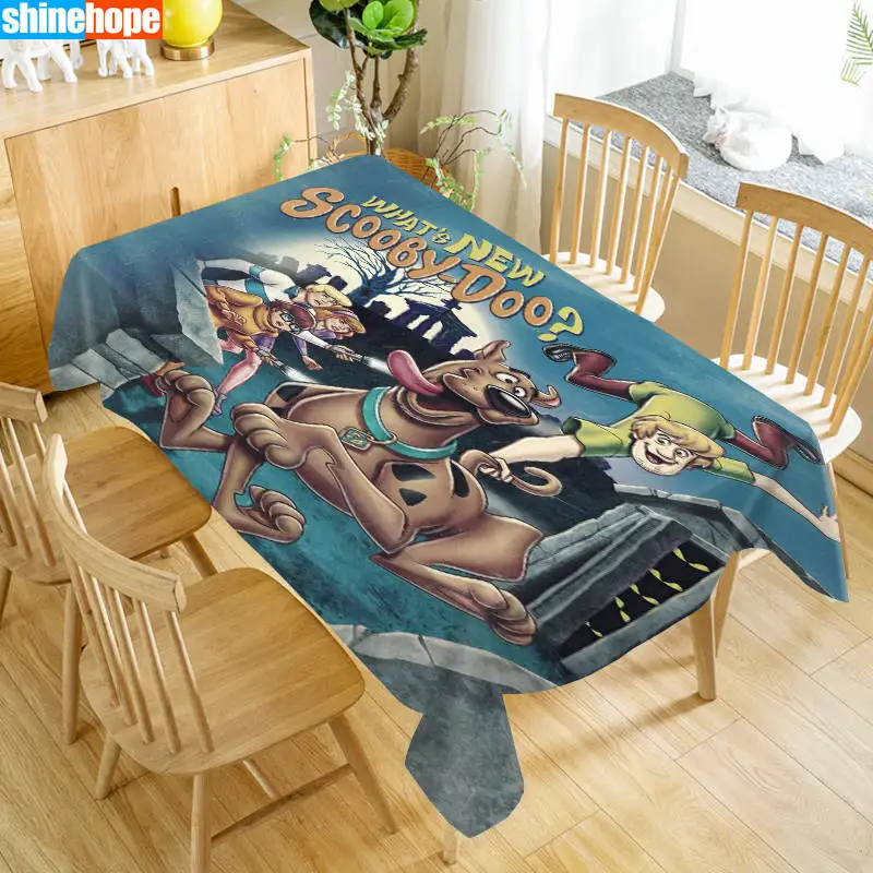 Scooby Doo Tablecloth Washable Cloth Thicken Oxford Rectangular Table Cloth for Wedding Customizabl