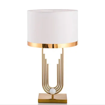 

Post-modern Luxurious Rural Brass Metal Fabric E27 Table Lamp for Living room Bedroom Study Deco Lighting H 68cm 80-265V 1560