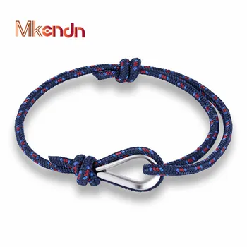 MKENDN New Arrival Fashion Sport Camping Parachute Navy Blue Cord Men Women Nautical Survival Rope Chain Bracelet Summer Style