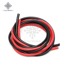 10 AWG Калибр провода силиконовые гибкие медные многожильные кабели для RC черный красный