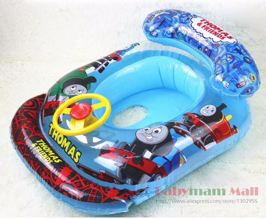 thomas friends cartoon baby swimming seat ring kids inflatable pool float boat children swim ring swimtrainer flotador boat wheel boat fabricring size chart women aliexpress