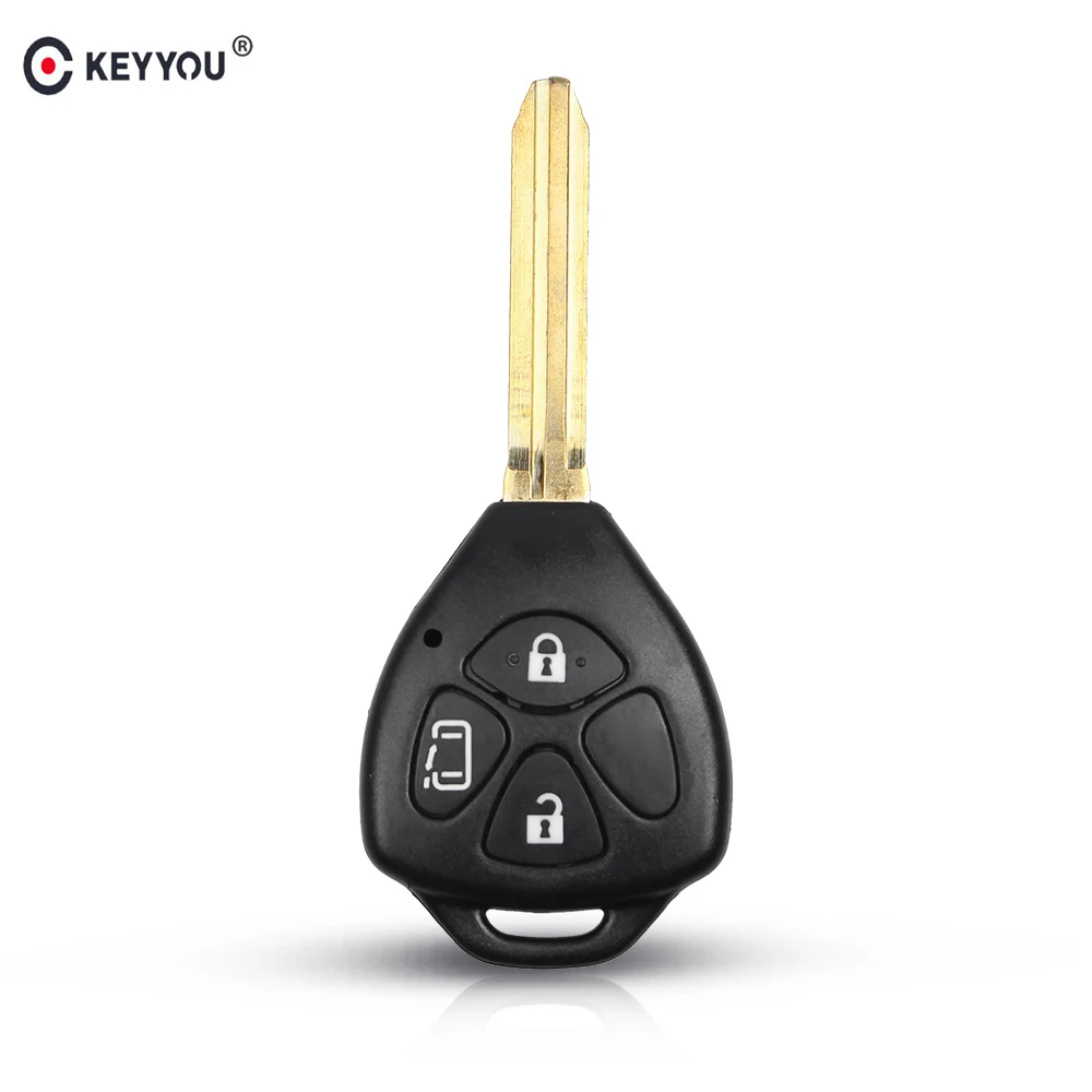 KEYYOU 3 кнопки ключи оболочки чехол Брелок для Toyota Corolla Alphard Camry TOY43