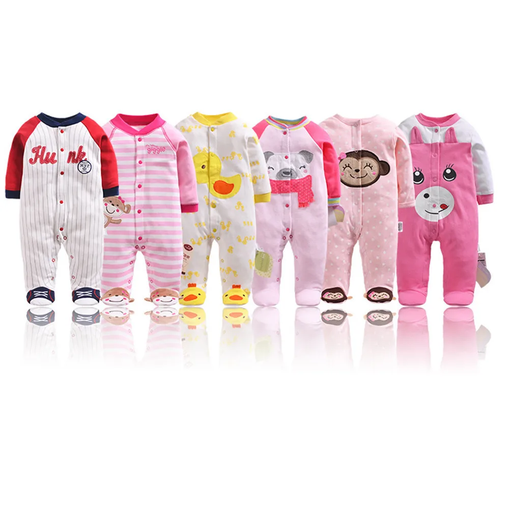 

Baby Boy Girl Rompers Cute Long Sleeved Coveralls For Spring/Autumn Infant Jumpsuits Footed Coverall Clothes
