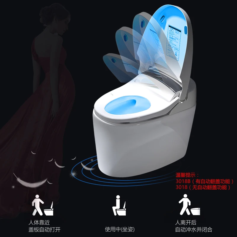 

MP3018 electric intelligent toilet full automatic flip home toilet without water tank.