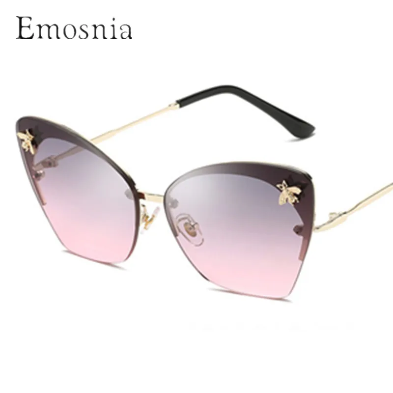 

Emosnia Cat Eye Series Modis Sunglasses Rimless Oculos De Sol Bee 2019 Luxury Women Men Brand Designer Sun Glasses Vintage UV400