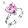 Bague de fiançailles paon étoile 3.5 Ct, en argent Sterling 925, bijoux fantaisie rose, cœur, promesse de mariage, CFR8216 ► Photo 1/6