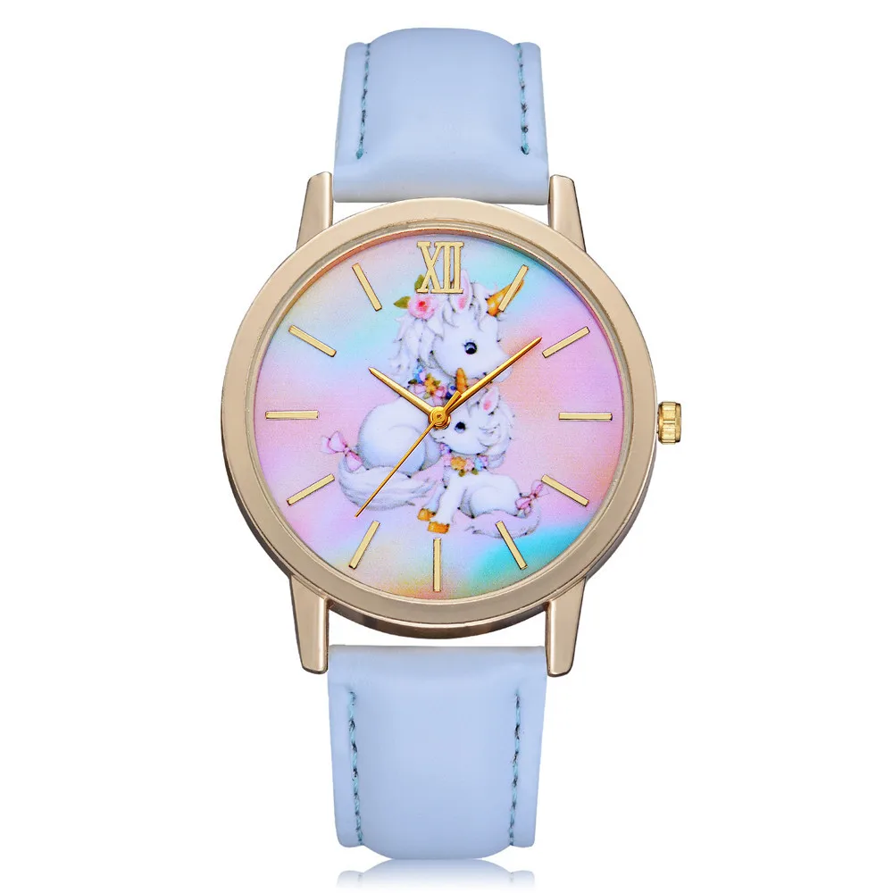 

Women's watches Ladies Casual Fashion Cartoon Wrist watch Cute Lovely Animal Unicron Dial Leather Band Analog Alloy Quartz watch