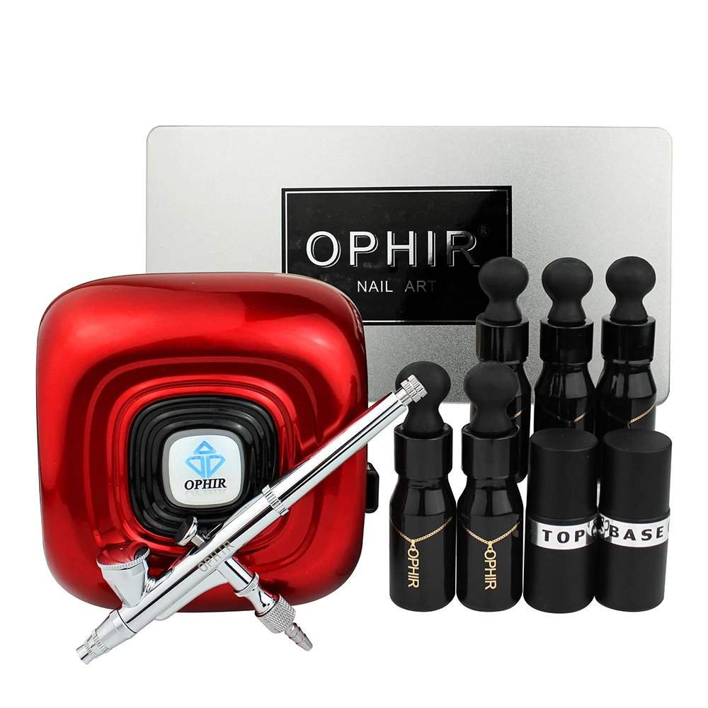 

OPHIR PRO 0.3mm Airbrush Kit with Air Compressor for Nail Art Paint Stencils & Nail Inks & Bag Air Brush Gun Nail Tools_OP-NA002