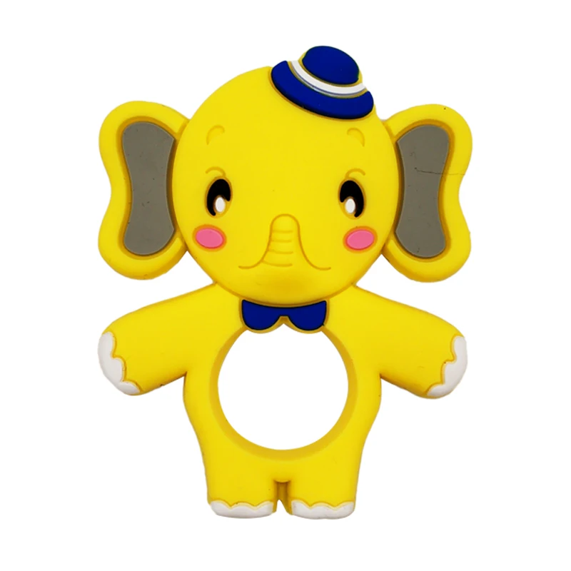 Elephant Yellow Пищевые Силиконовые Прорезыватели для зубов, Детские Кольца коала для младенцев Силиконовые Прорезыватели для детей, подарок для прорезывания зубов, игрушки для малышей - Цвет: Elephant Yellow
