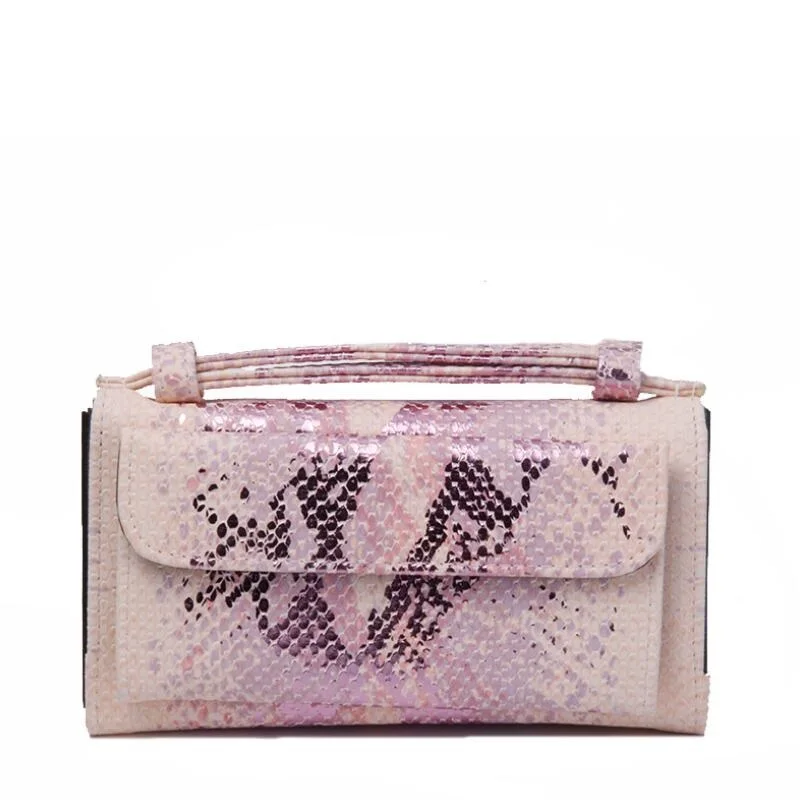 Модное Новое поступление, женский клатч из натуральной кожи, роскошные сумки со змеиным принтом, сумки-мессенджеры, женские сумки через плечо на цепочке - Color: Gloss pink