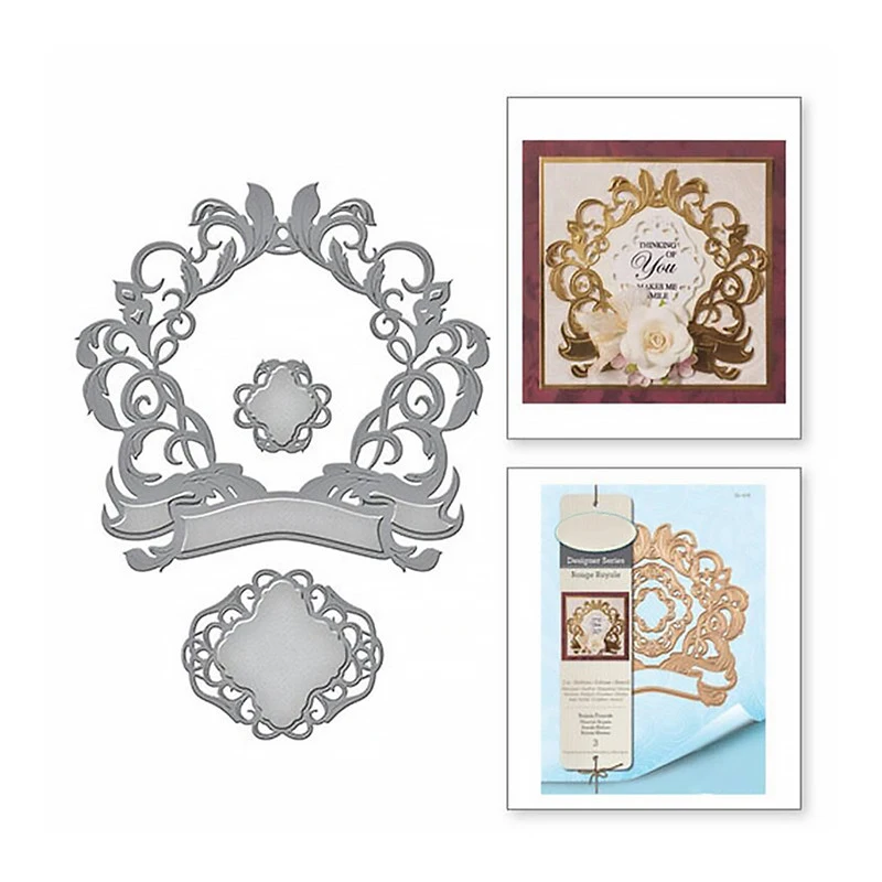 

GJCrafts 3Pcs Basic Crown Metal Cutting Dies Lace Frame Scrapbooking New 2019 Crafts Dies DIY Metal Cutting Stencil Dies
