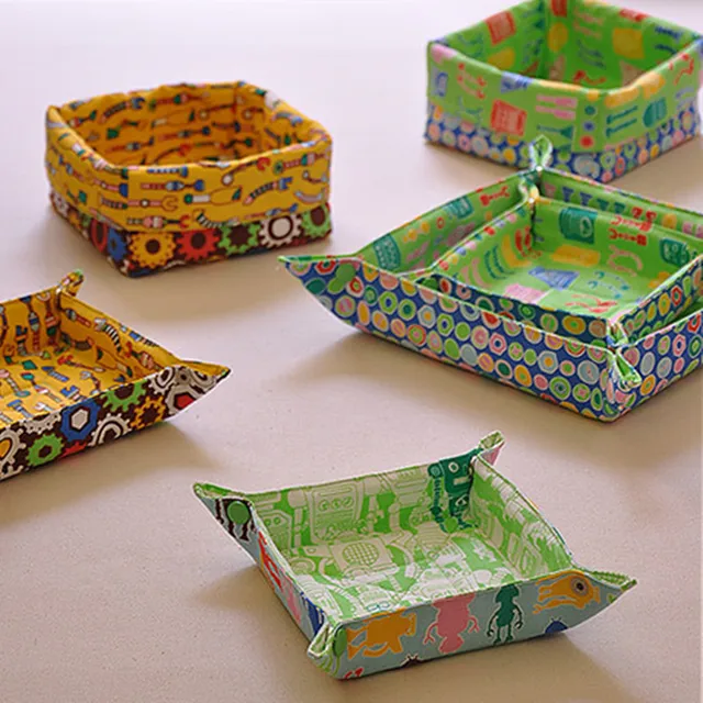 Lovely Cartoon Prints Cloth Storage Trays Creative Multi Use Table Lovely Cartoon Prints Cloth Storage Trays Creative Multi Use Table Organizer For Sundries Keys Box Placemats Seat Mats