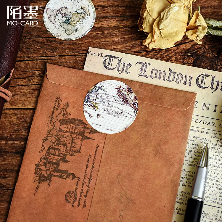 46pcs Scrapbooking Diary Stationery Stickers Vintage Hemisphere Decals Label~ 46pcs Scrapbooking Diary Stationery Stickers Vintage Hemisphere Decals Label~